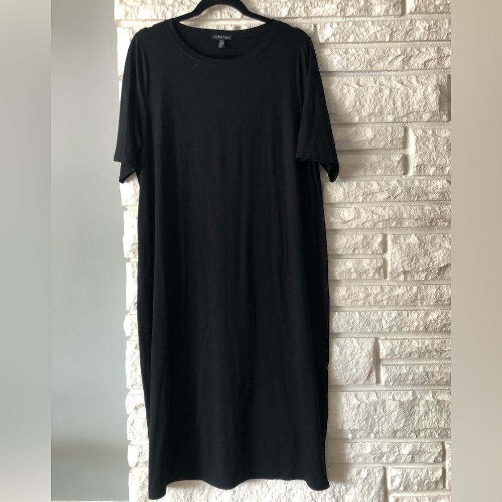 Eileen Fisher Midi Black Tshirt Dress